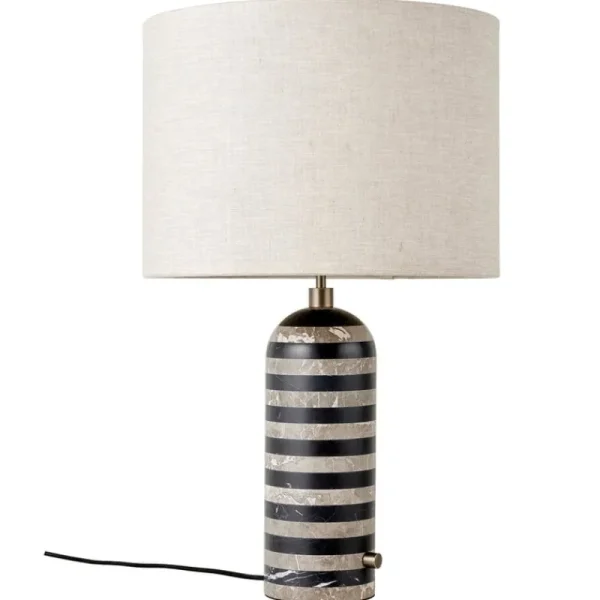 GUBI Tischlampen-Tischleuchte Gravity Upcycled-Marble Edition, groß, grau/schwarz - Leinwand
