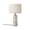 New Works Tischlampen-GUBI Tischleuchte Gravity Upcycled-Marble Edition, klein, grau/weiß - Leinwand