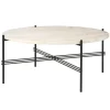 GUBI Tische-TS Couchtisch, 80 cm, Schwarz – weißer Travertin
