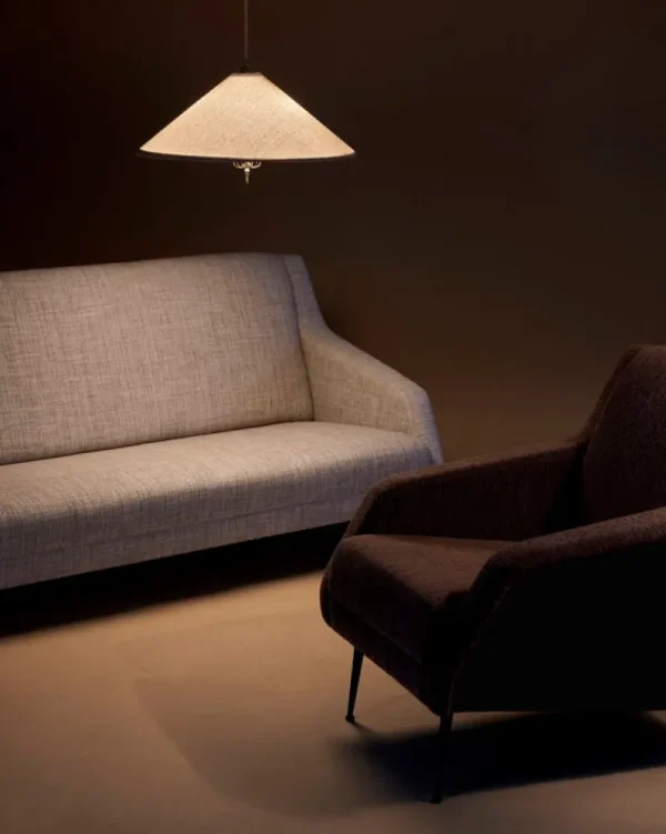 GUBI Deckenleuchten-Tynell A1967 Pendelleuchte, 56 cm, Messing - Canvas