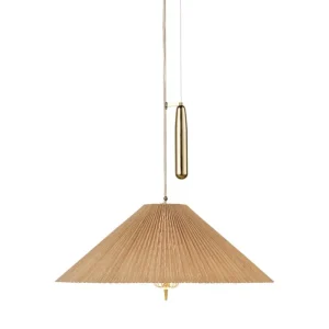 GUBI Deckenleuchten-Tynell A1972 Pendelleuchte, 60 cm, Messing - Bambus