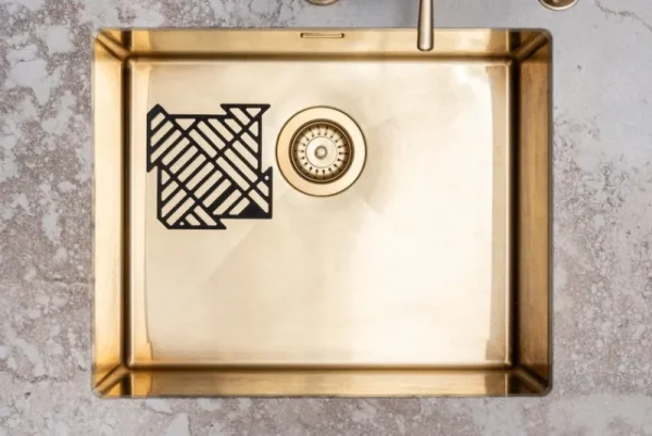 Happy Sinks Küchenutensilien^Puzzle Spülbeckenmatte, 4 Stück, Schwarz