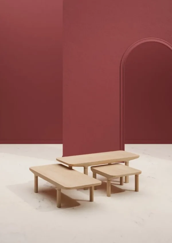 Vitra Tische-Hartô Camille L29 Couchtisch, Eiche natur