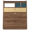 Hartu00f4 Schreibtische Und Raumtrenner | Regale^Hartô Gaston Wandtisch, 60 cm, Nussbaum - Messing - Petrolblau