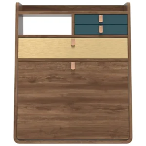 Hartu00f4 Schreibtische Und Raumtrenner | Regale^Hartô Gaston Wandtisch, 60 cm, Nussbaum - Messing - Petrolblau