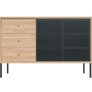 Hartu00f4 Aufbewahrungsmöbel-Hartô Sideboard Gabin mit Schubladen, hoch, Eiche – schiefergrau
