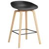 Artek Sitzgelegenheiten-HAY About A Stool AAS32, 65 cm, Schwarz 2.0 - Eiche geseift - Stahl