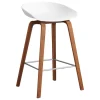 HAY Sitzgelegenheiten-About A Stool AAS32, 65 cm, Weiß 2.0 - Walnuss lackiert - Stahl
