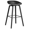 Fredericia Sitzgelegenheiten-HAY About A Stool AAS32, 75 cm, Schwarz 2.0 - Eiche schwarz lackiert