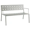 HAY Terrassenmöbel^Balcony Loungebank mit Armlehne, 121,5 x 69 cm, Wüstengrün