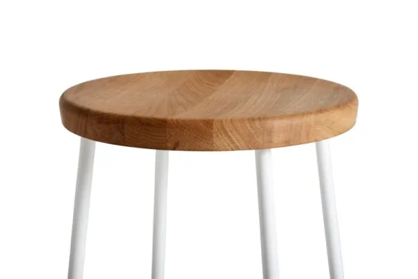 Normann Copenhagen Sitzgelegenheiten-HAY Barhocker Cornet, hoch, cremeweiß – Eiche geölt