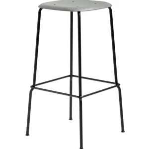 Audo Copenhagen Sitzgelegenheiten-HAY Barhocker Soft Edge 85, schwarz – staubgrün