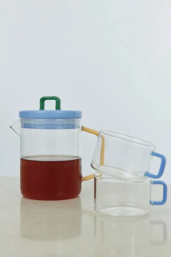 HAY Karaffen Und Krüge^Brew Kanne, klar - Jade-Hellblau