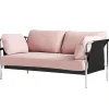 HAY Sofas Und Liegen-Can Sofa, Zweisitzer, Linara 415 - schwarzer Stramin - Chromgest
