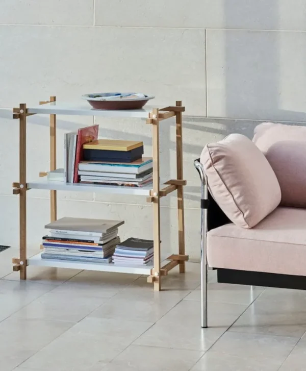 HAY Sofas Und Liegen-Can Sofa, Zweisitzer, Linara 415 - schwarzer Stramin - Chromgest