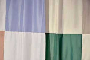 HAY Badezimmertextilien^Check Duschvorhang, Blau