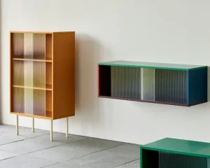 Northern Aufbewahrungsmöbel-HAY Colour Cabinet mit Glastüren, stehend, 120 cm, dunkles Mintgrün