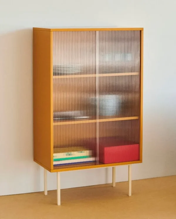 HAY Aufbewahrungsmöbel-Colour Cabinet mit Glastüren, hoch, Gelb