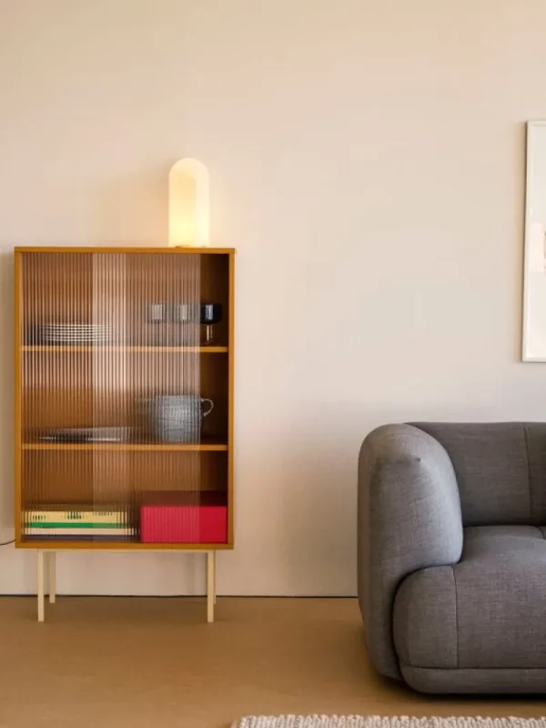 HAY Aufbewahrungsmöbel-Colour Cabinet mit Glastüren, hoch, Gelb