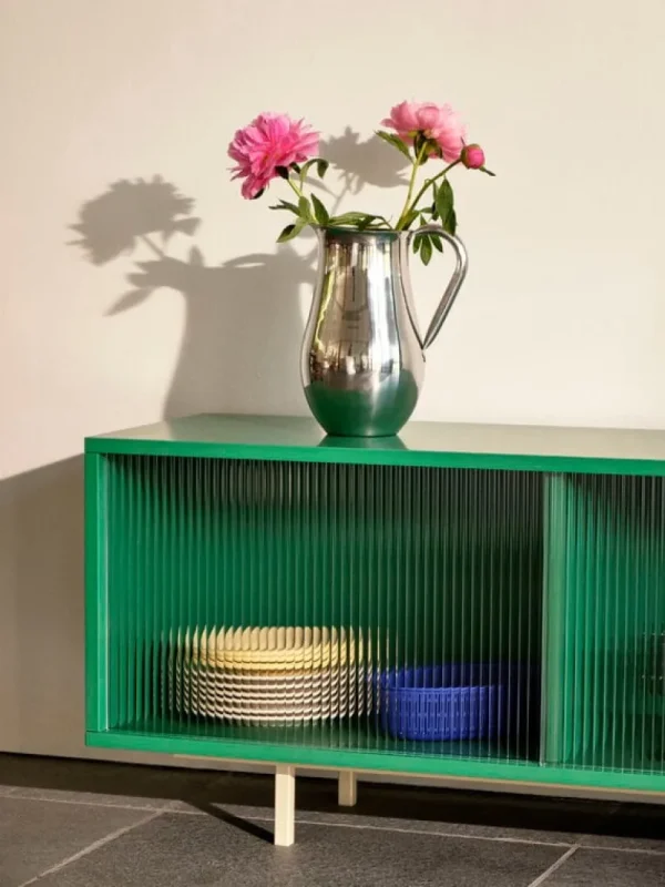 Northern Aufbewahrungsmöbel-HAY Colour Cabinet mit Glastüren, stehend, 120 cm, dunkles Mintgrün