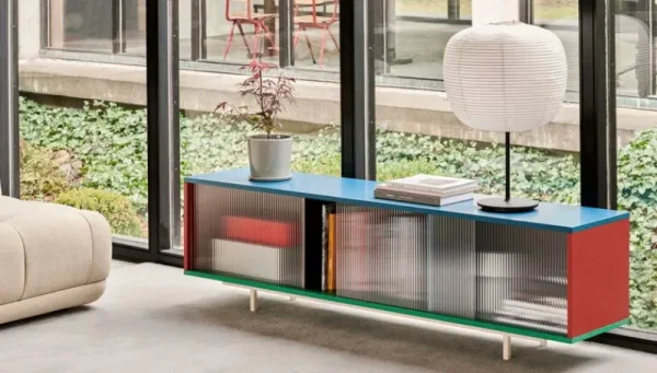 HAY Aufbewahrungsmöbel-Colour Cabinet mit Glastüren, stehend, 180 cm, Mehrfarbig