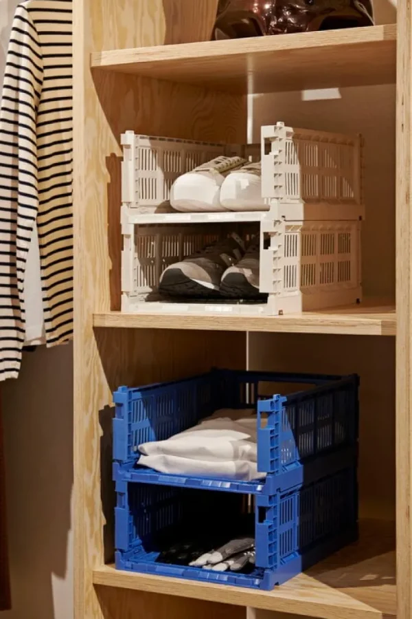 HAY Badezimmeraccessoires | Aufbewahrungsbehälter^Colour Crate, M, recycelter Kunststoff, Elektroblau