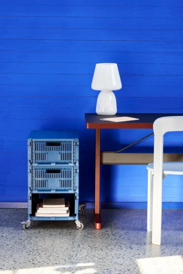 HAY Badezimmeraccessoires | Aufbewahrungsbehälter^Colour Crate, M, recycelter Kunststoff, Elektroblau