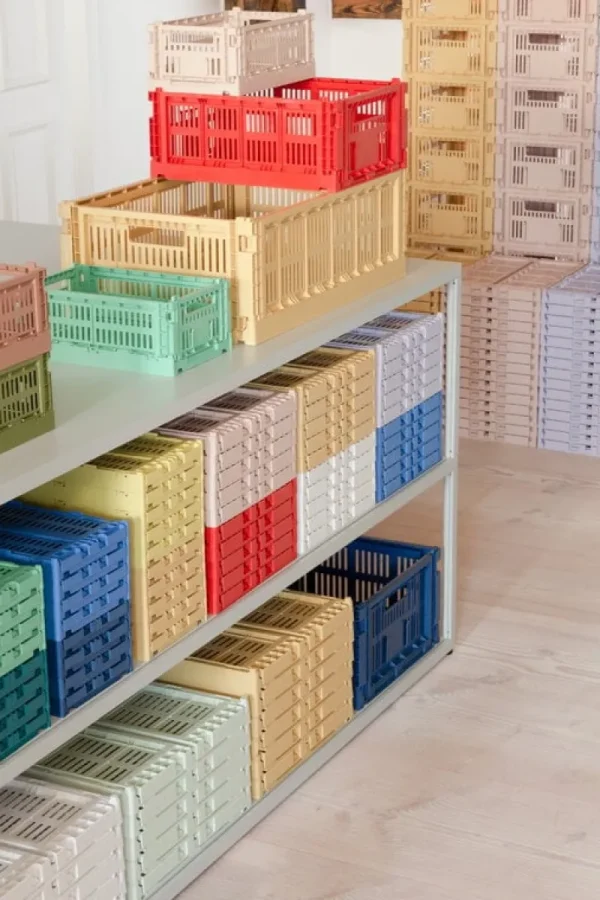 HAY Badezimmeraccessoires | Aufbewahrungsbehälter^Colour Crate, M, recycelter Kunststoff, Elektroblau
