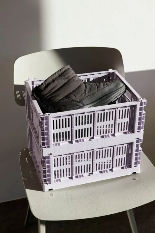 HAY Badezimmeraccessoires | Aufbewahrungsbehälter^Colour Crate, M, recycelter Kunststoff, Lavendelblau