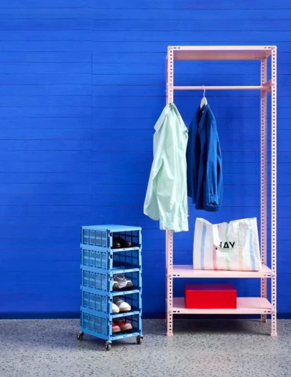 HAY Badezimmeraccessoires | Aufbewahrungsbehälter^Colour Crate, M, recycelter Kunststoff, Elektroblau