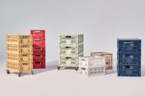 HAY Badezimmeraccessoires | Aufbewahrungsbehälter^Colour Crate, M, recycelter Kunststoff, Puderrosa