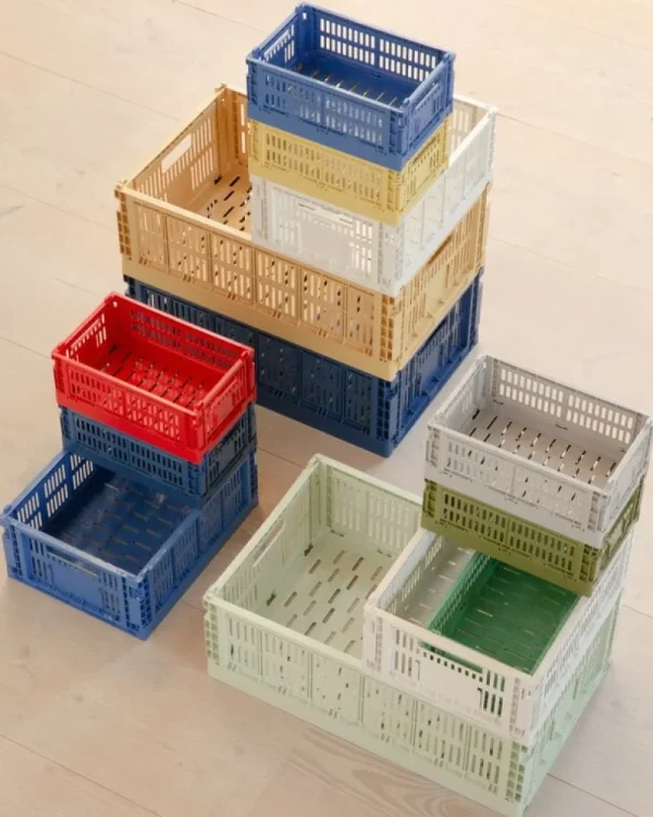 HAY Badezimmeraccessoires | Aufbewahrungsbehälter^Colour Crate, M, recycelter Kunststoff, Elektroblau