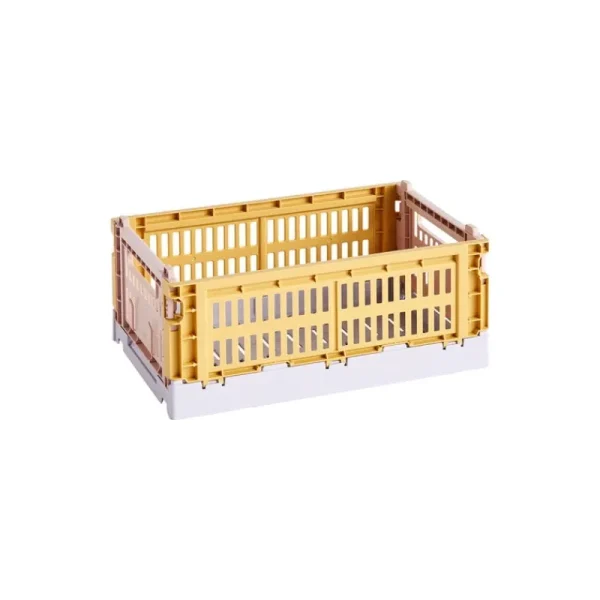 HAY Badezimmeraccessoires | Aufbewahrungsbehälter^Colour Crate Mix, S, recycelter Kunststoff, Goldgelb