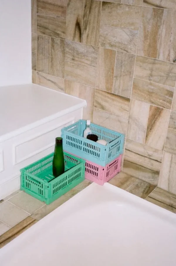 HAY Badezimmeraccessoires | Aufbewahrungsbehälter^Colour Crate, S, recycelter Kunststoff, Blassrosa