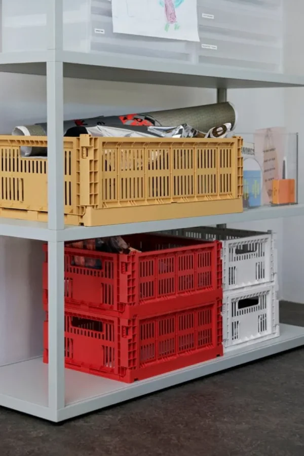 HAY Badezimmeraccessoires | Aufbewahrungsbehälter^Colour Crate, S, recycelter Kunststoff, Cremeweiß