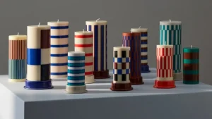 Skultuna Kerzen Und Kerzenhalter-HAY Column Kerze, S, Grün - Braun
