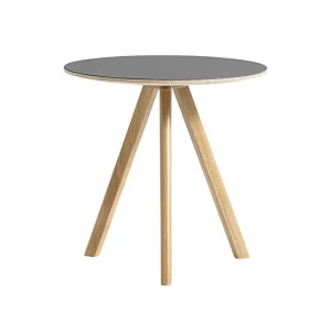 Wooden Tische-HAY Couchtisch CPH20 2.0, 50 cm, Eiche lackiert - graues Linoleum