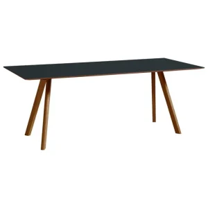 &Tradition Tische-HAY CPH30 Tisch, 200 × 90 cm, Walnuss lackiert - Linoleum dunkelgrau