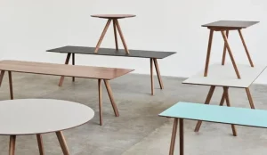 &Tradition Tische-HAY CPH30 Tisch, 200 × 90 cm, Walnuss lackiert - Linoleum dunkelgrau
