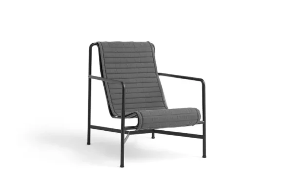HAY Outdoor-textilien^Gestepptes Kissen Palissade für Loungesessel mit hoher Lehne, anthrazit