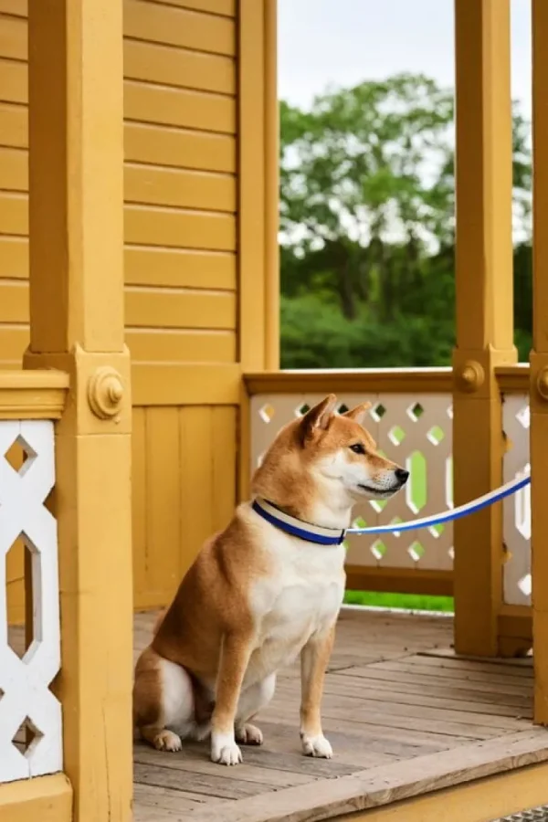 HAY Haustiere^Dogs Hundehalsband, glatt, M-L, Blau - Cremeweiß