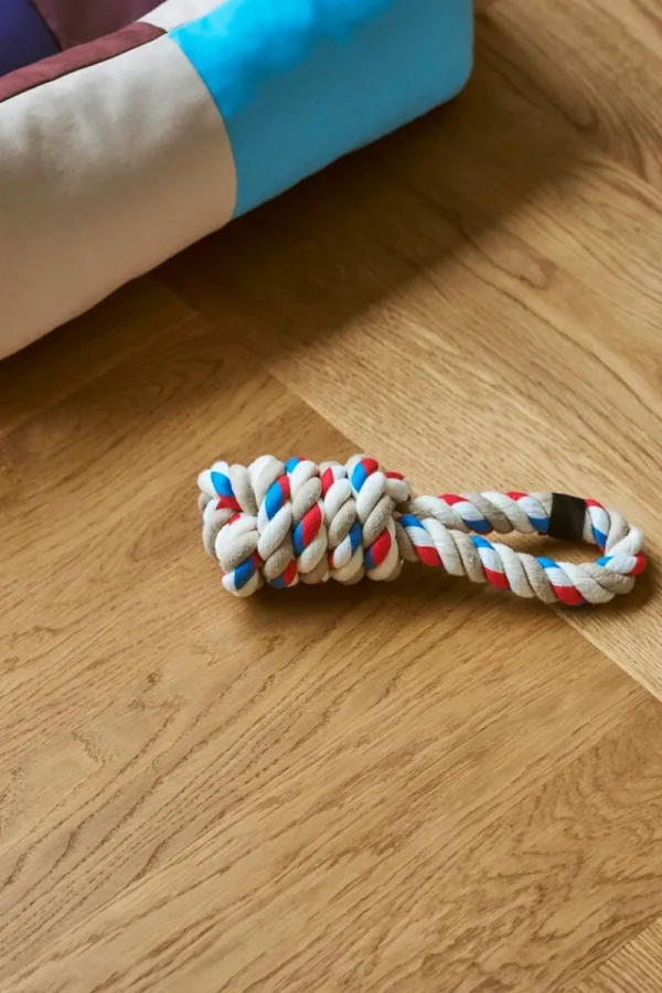 HAY Haustiere^Dogs Spielseil, Rot - Türkis - Cremeweiß