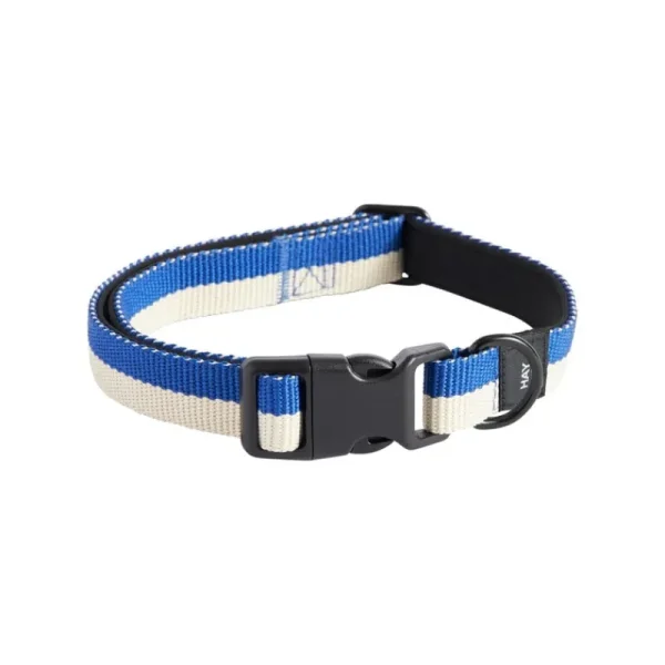 HAY Haustiere^Hundehalsband, glatt, S-M, Blau - Cremeweiß