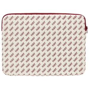 HAY Taschen^Logo Laptop-Hülle, Burgunderrot