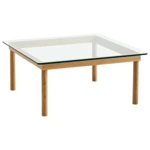 HAY Tische-Kofi Tisch, 80 × 80 cm, Eiche lackiert - Klarglas