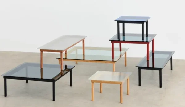Fogia Tische-HAY Kofi Tisch, 100 × 100 cm, Eiche lackiert - Klarglas