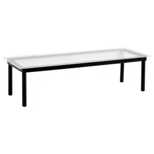Viccarbe Tische-HAY Kofi Tisch, 140 × 50 cm, Eiche schwarz lackiert - geriffeltes Gl