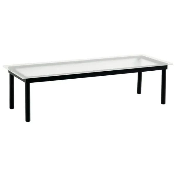 Viccarbe Tische-HAY Kofi Tisch, 140 × 50 cm, Eiche schwarz lackiert - geriffeltes Gl