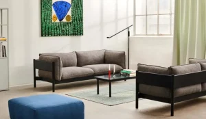 Viccarbe Tische-HAY Kofi Tisch, 140 × 50 cm, Eiche schwarz lackiert - geriffeltes Gl