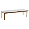 Viccarbe Tische-HAY Kofi Tisch, 140 × 50 cm, Walnuss lackiert - Klarglas